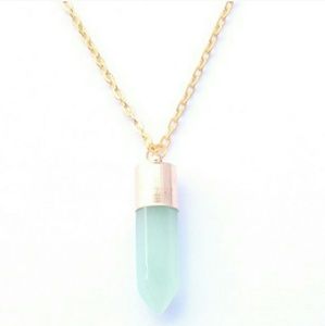 Blue-Green Crystal Quartz Necklace