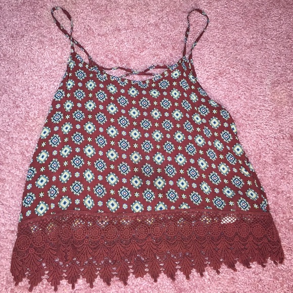 Cranberry patterned tank top