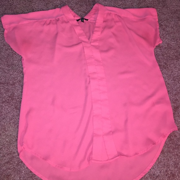 Salmon colored short sleeve blouse
