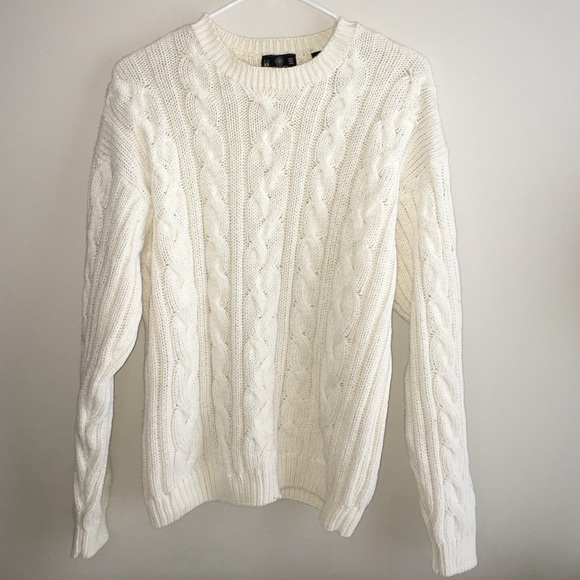 Urban Outfitters Sweaters - VINTAGE WHITE CABLE KNIT SWEATER