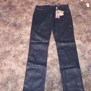 Black Faux Leather Jeggins