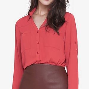 express portfolio blouse (coral) / size M