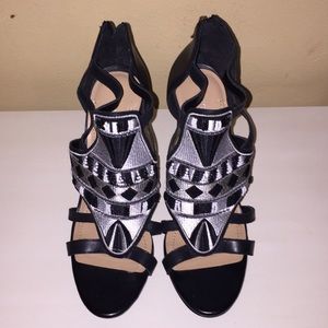 BCBG Black and White Heels