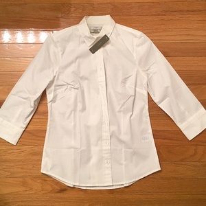NWT J Crew stretch perfect 3/4 button down, PS