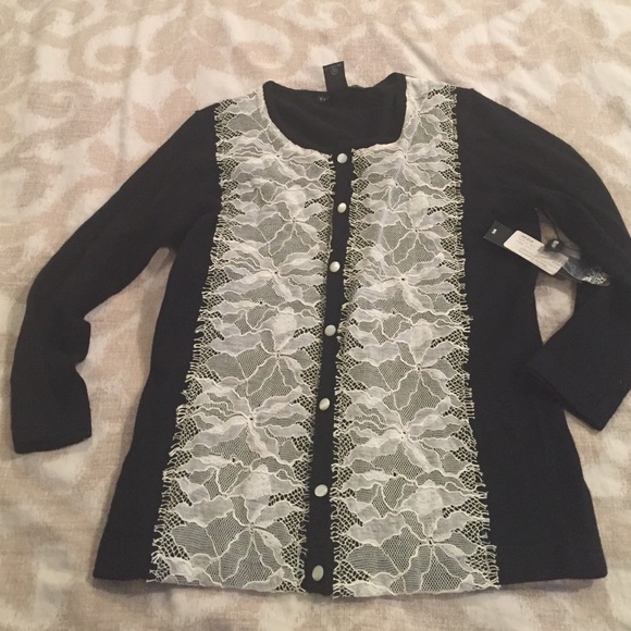 Beautiful NWT cashmere and lace cardigan