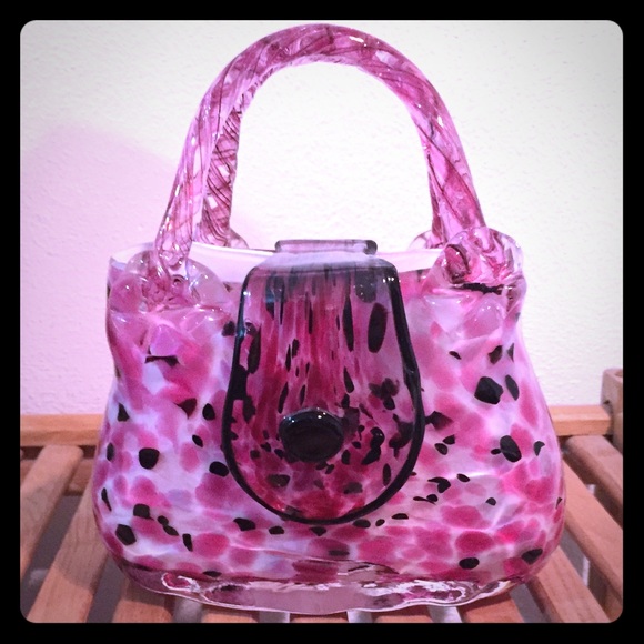 Pink & Black Glass Purse