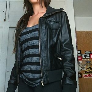 Ladies Black Leather Jacket