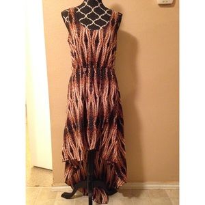 Patterned high low dress