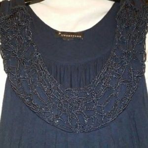 Navy Blue Sleeveless Scoopneck Dress