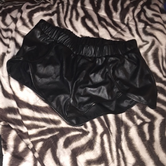 Black leather shorts size large (run small)