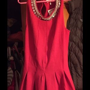 SOLD Red pleated cotton dress Valentines Dress