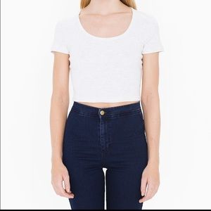 American apparel white baby rib crop top