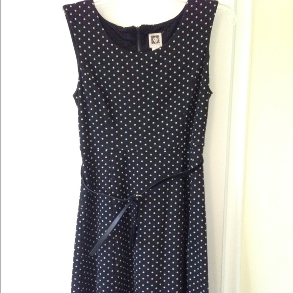 Anne Klein polka dot knit dress