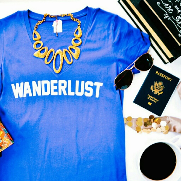 • Sale! • Wanderlust Travel Vernweh V-Neck