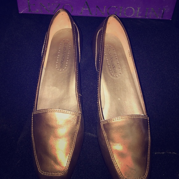 Enzo Angiolini bronze metallic flats