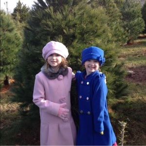 Pink  wool Rothschild skater cost and hat