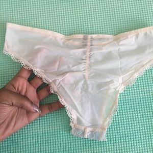 Baby blue and ivory lace panties