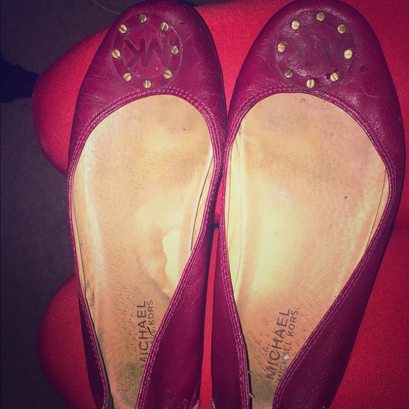 Burgundy Michael Kors Flats  Size 7 1/2
