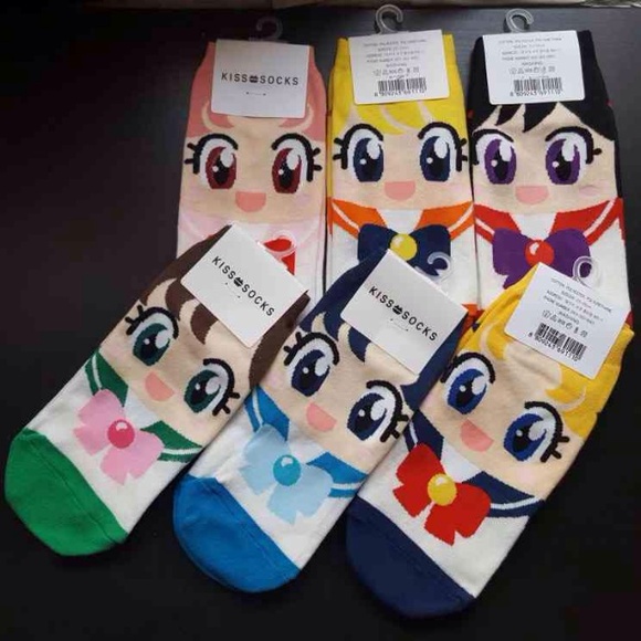 Set of 6 sailor moon socks