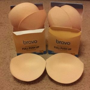 Bravo push up bra inserts. A/B cup.