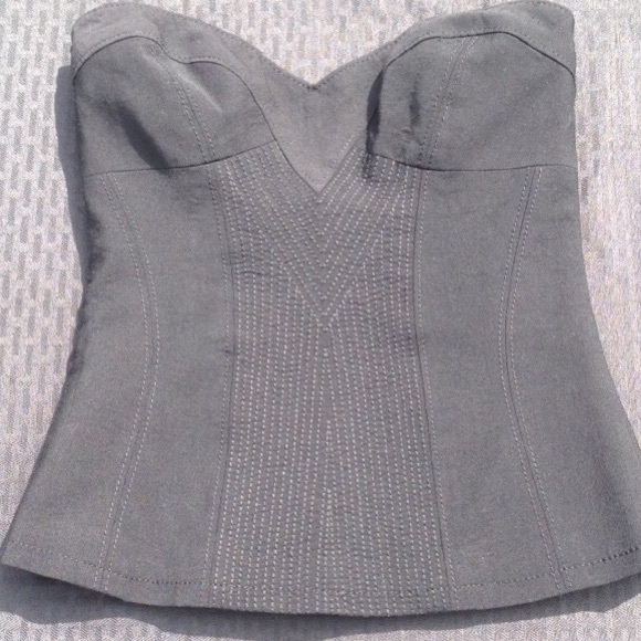 Bebe black thread detail corset top