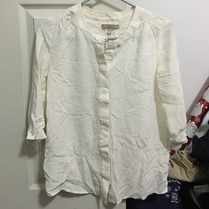SALE Banana Republic Cream Silk Button Down Shirt