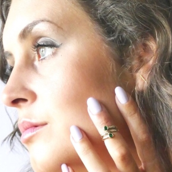 || LAST ONE ||Gold & Emerald Midi Ring - Picture 2 of 2