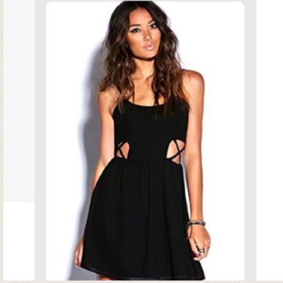 Black Cut Out Dress - Picture 1 of 4
