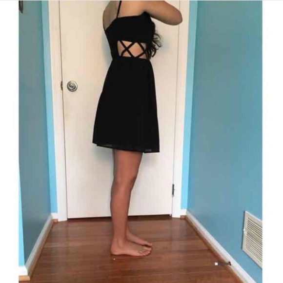 Black Cut Out Dress - Picture 3 of 4