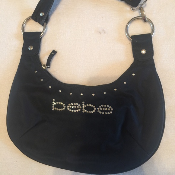Authentic Bebe rhinestone hobo shoulder bag