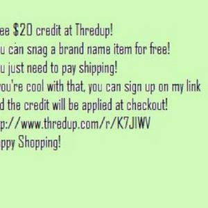 Free $20 credit at thredup!!