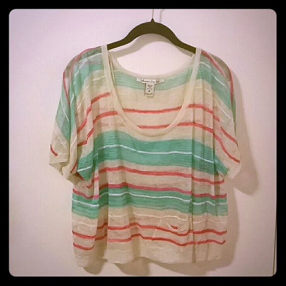 Turquoise & pink sweater