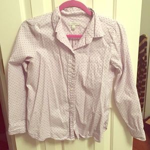 Navy Polka Dot Button Down