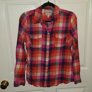 Orange and Pink Flannel Plaid