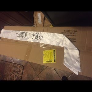 Wedding bride to be sash, crown, button