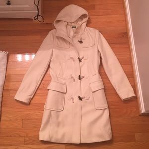 Benetton hooded long white coat