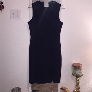 Soprano Navy Fitted Sleeveless Dress