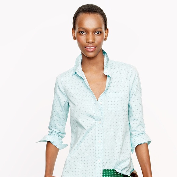J.Crew Shrunken Dot Button Down in Lavender Size 4