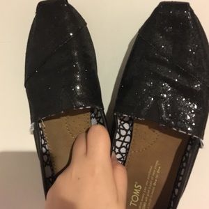 Never-Before-Worn Black Sparkly Toms