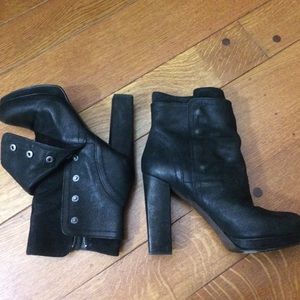 Vera Wang Black Leather Booties