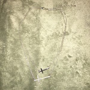 Double cross necklace