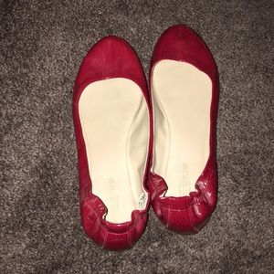 Red Paten Leather Flats