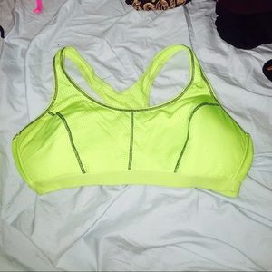 Neon yellow padded sports bra
