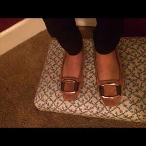 Roger Vivier Mustard Flat with Silver buckle