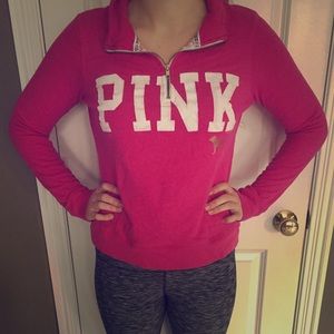 Pink brand quarter zip sweatshirt