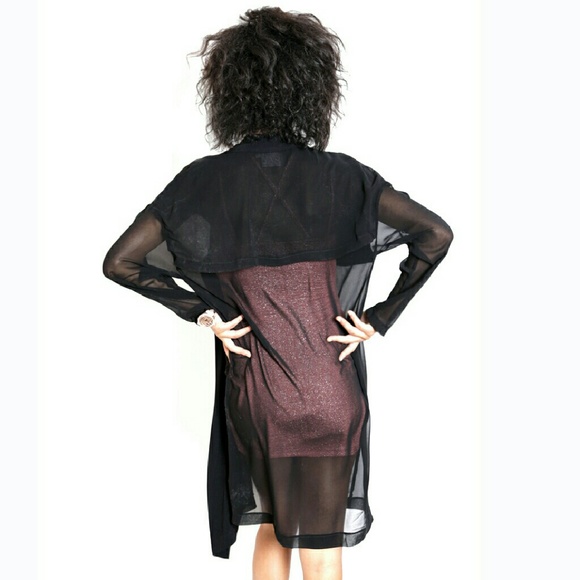 NWT Black Sheer Jacket,  LARGE - Picture 4 of 4