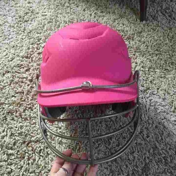 Pink girls softball helmet