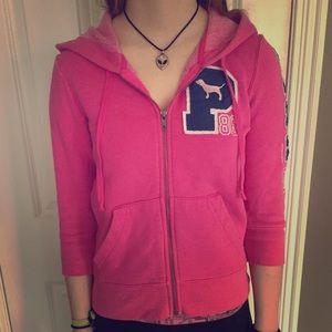 Pink brand hot pink hoodie