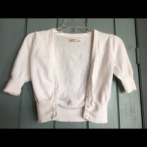 White Short Sleeve Cardigan