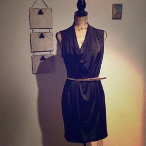 Black scoop neck dress